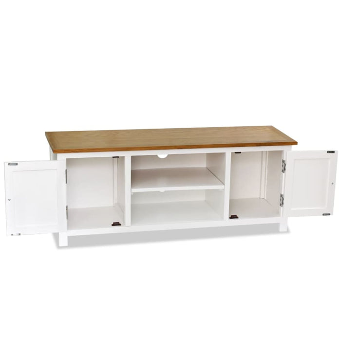 Tv Cabinet 120x35x48 Cm Solid Oak Wood Xaibpk