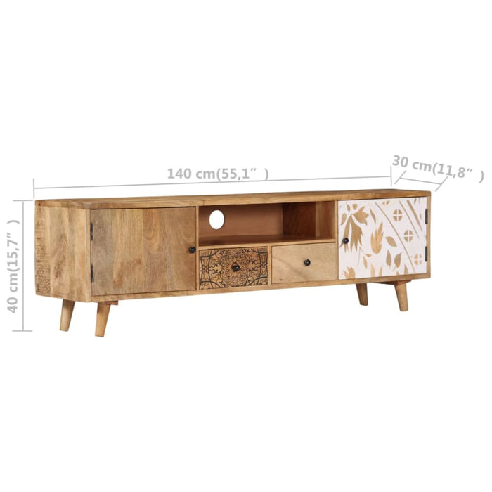 Tv Cabinet 140x30x40 Cm Solid Mango Wood Xaknpl