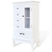 Cabinet with 5 Drawers 2 Shelves White Xaoopb
