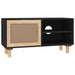 Tv Cabinet Black 80x30x40 Cm Solid Wood Pine and Natural
