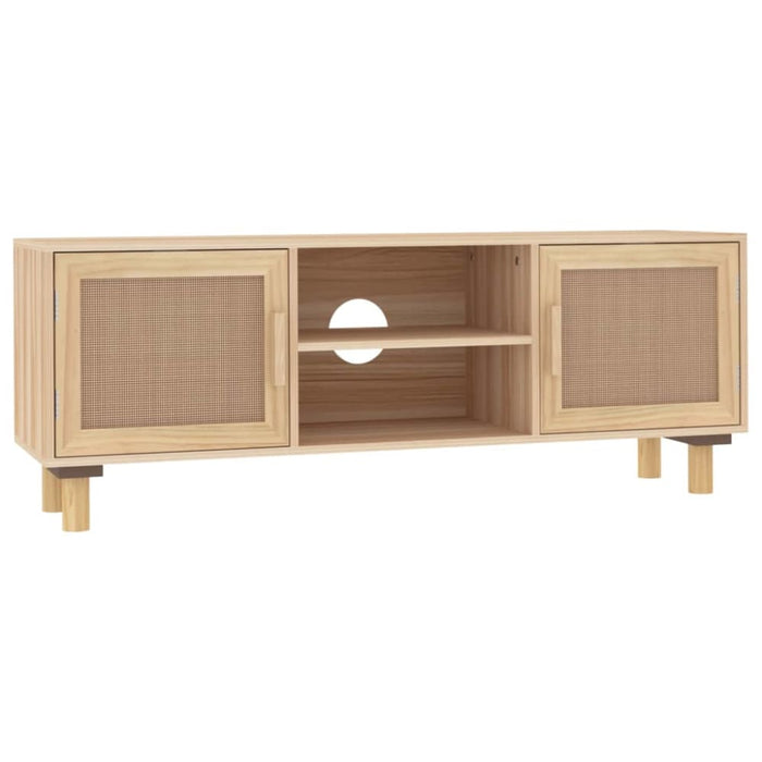 Tv Cabinet Brown 105x30x40 Cm Solid Wood Pine&natural