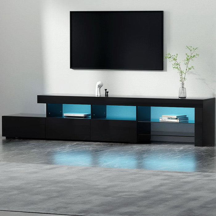 Tv Cabinet Entertainment Unit Stand Rgb Led Gloss Furniture