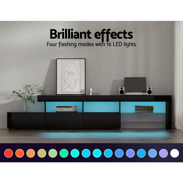 Tv Cabinet Entertainment Unit Stand Rgb Led Gloss Furniture