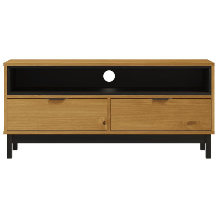 Tv Cabinet Flam 110x40x50 Cm Solid Wood Pine Tpinok
