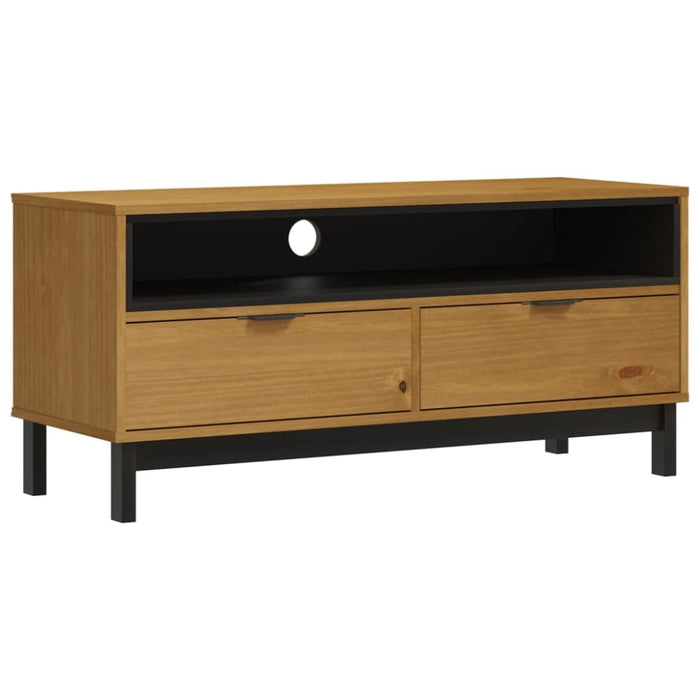 Tv Cabinet Flam 110x40x50 Cm Solid Wood Pine Tpinok