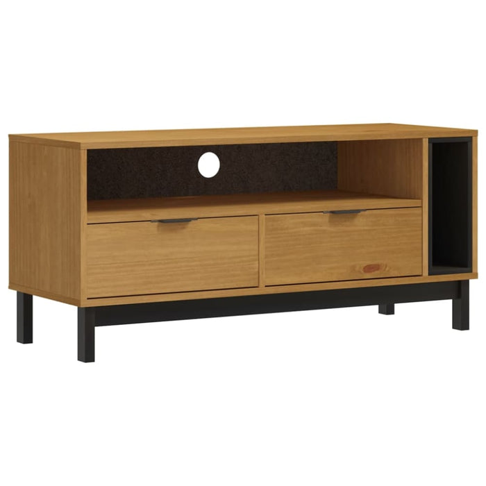Tv Cabinet Flam 110x40x50 Cm Solid Wood Pine Tpinxb