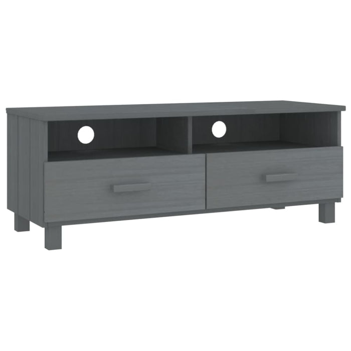 Tv Cabinet ?hamar’ Dark Grey 106x40x40 Cm Solid Wood Pine