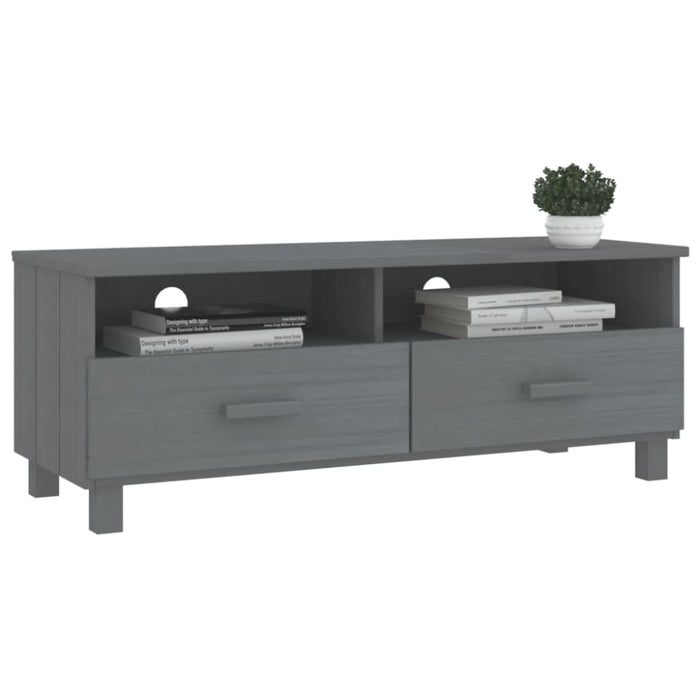 Tv Cabinet ?hamar’ Dark Grey 106x40x40 Cm Solid Wood Pine