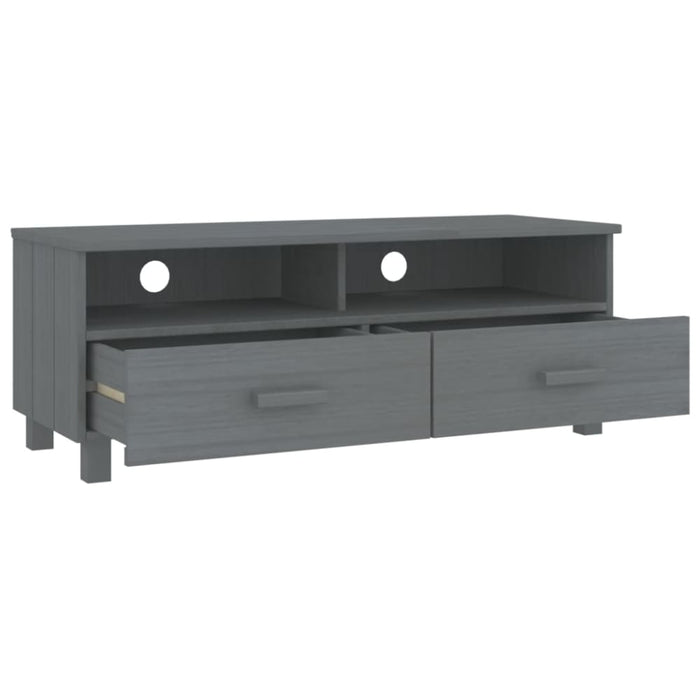Tv Cabinet ?hamar’ Dark Grey 106x40x40 Cm Solid Wood Pine