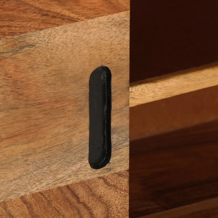 Tv Cabinet Honey Brown and Grey 110x30x50 Cm Solid Wood