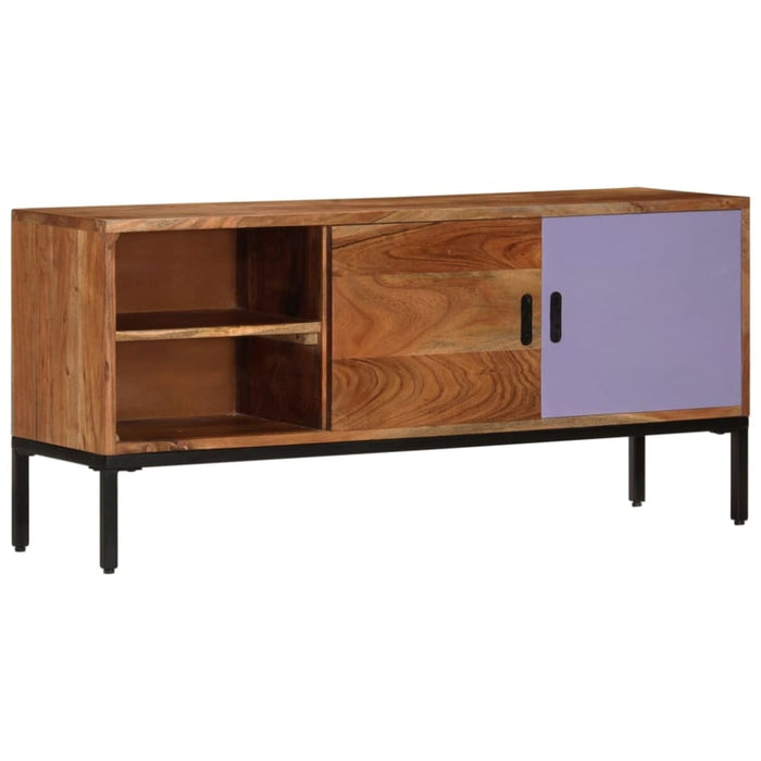 Tv Cabinet Honey Brown and Grey 110x30x50 Cm Solid Wood
