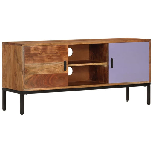 Tv Cabinet Honey Brown and Grey 110x30x50 Cm Solid Wood