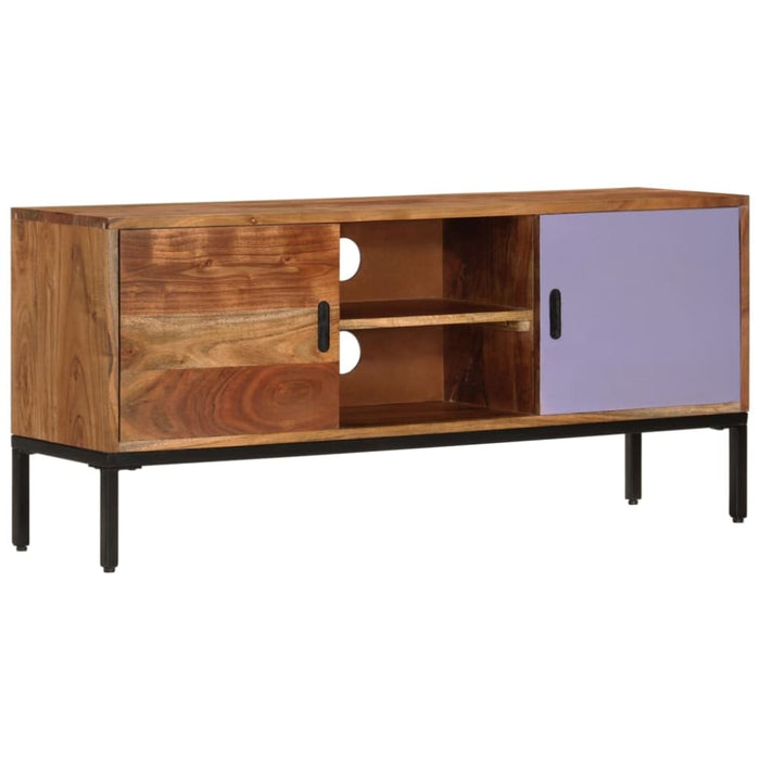 Tv Cabinet Honey Brown and Grey 110x30x50 Cm Solid Wood