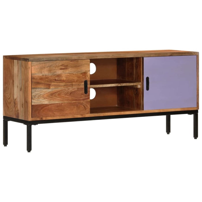 Tv Cabinet Honey Brown and Grey 110x30x50 Cm Solid Wood