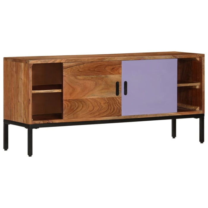 Tv Cabinet Honey Brown and Grey 110x30x50 Cm Solid Wood