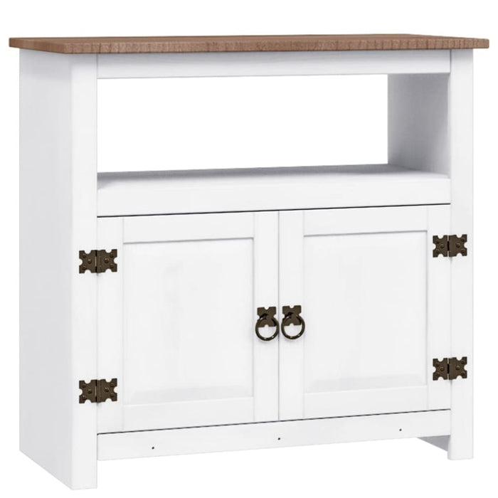 Tv Cabinet Mexican Pine Corona Range White 80x43x78 Cm