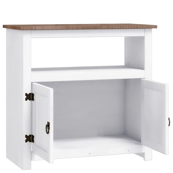 Tv Cabinet Mexican Pine Corona Range White 80x43x78 Cm