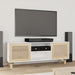 Tv Cabinet White 105x30x40 Cm Solid Wood Pine&natural