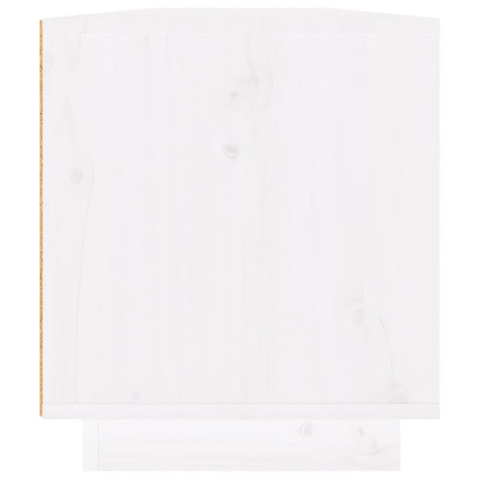 Tv Cabinet White 110x34x40 Cm Solid Wood Pine Notnpb