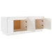 Tv Cabinet White 110x34x40 Cm Solid Wood Pine Notnpb