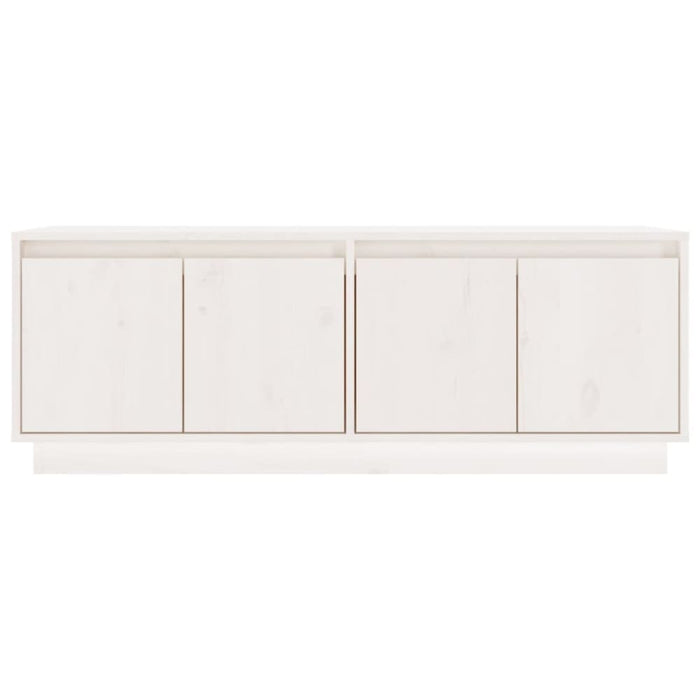 Tv Cabinet White 110x34x40 Cm Solid Wood Pine Notnpb