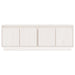 Tv Cabinet White 110x34x40 Cm Solid Wood Pine Notnpb