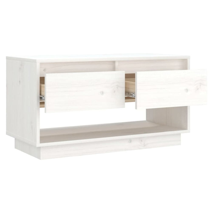 Tv Cabinet White 74x34x40 Cm Solid Wood Pine Notnab