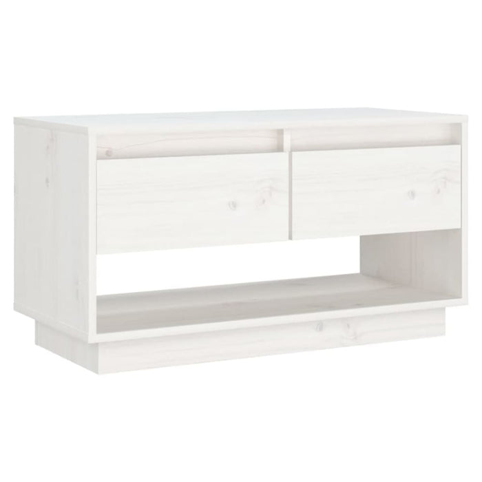Tv Cabinet White 74x34x40 Cm Solid Wood Pine Notnab