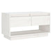 Tv Cabinet White 74x34x40 Cm Solid Wood Pine Notnab