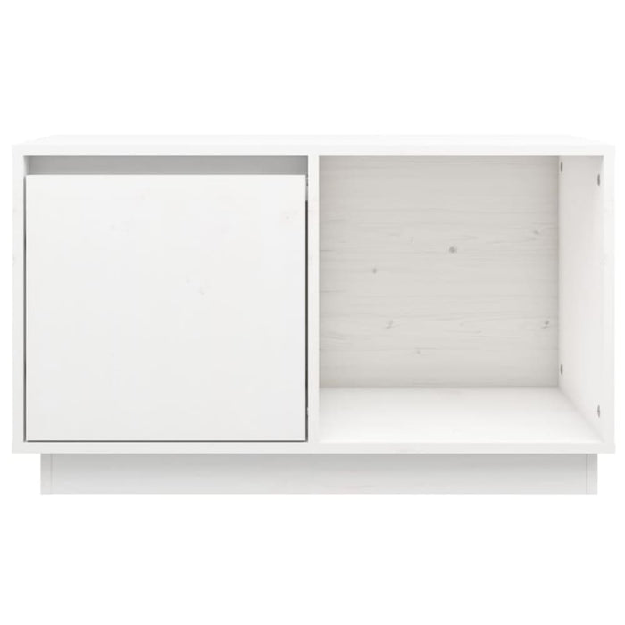 Tv Cabinet White 74x35x44 Cm Solid Wood Pine Noattp