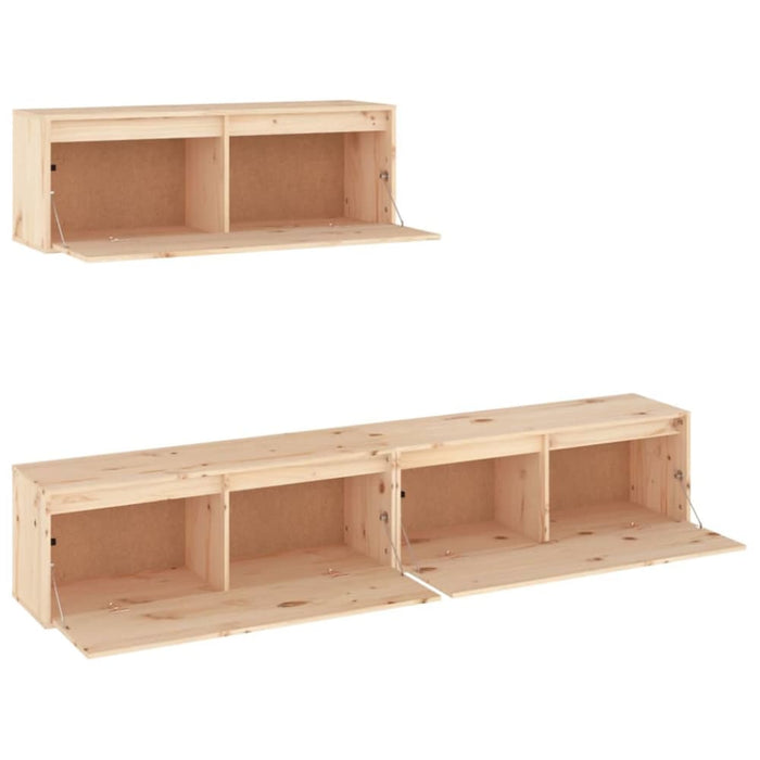 Tv Cabinets 3 Pcs Solid Wood Pine Tobbotk