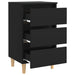 Bed Cabinets with Solid Wood Legs 2 Pcs Black 40x35x69 Cm