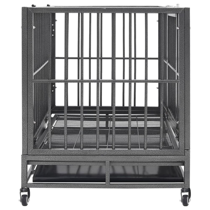 Dog Cage with Wheels Steel Oioako