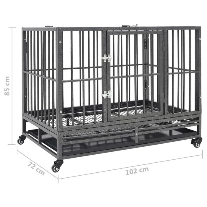 Dog Cage with Wheels Steel Oioakx