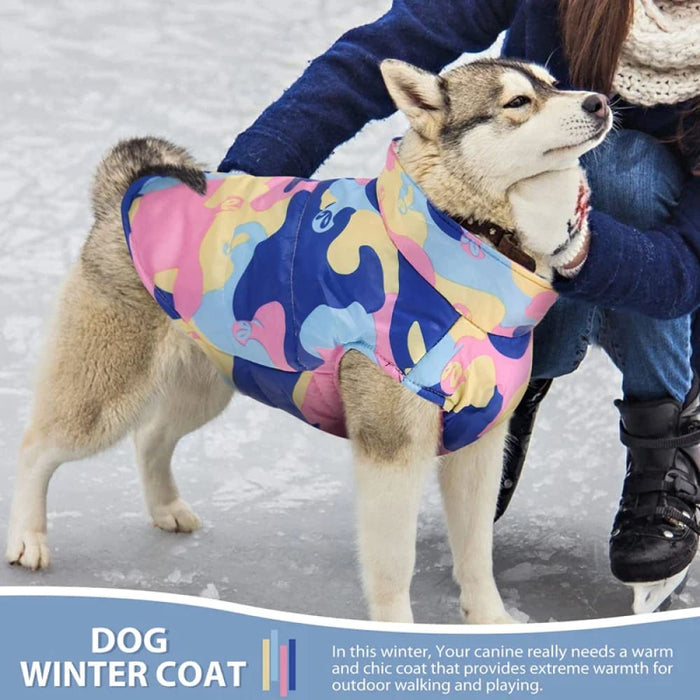 Camo Dog Winter Jacket Warm Lightweight