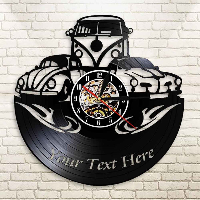 Camper Van Home Decor Led Vinyl Record Wall Clock