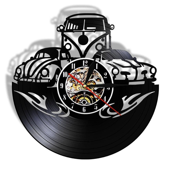 Camper Van Home Decor Led Vinyl Record Wall Clock