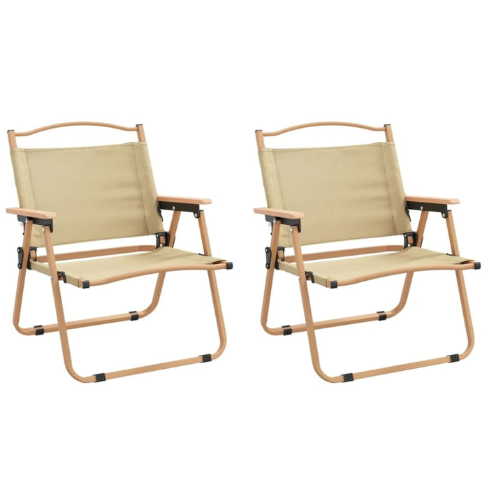Camping Chairs 2 Pcs Beige 54x43x59 Cm Oxford Fabric Tokano