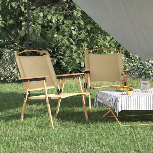 Camping Chairs 2 Pcs Beige 54x55x78 Cm Oxford Fabric Tokana