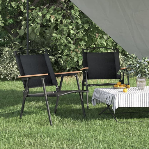 Camping Chairs 2 Pcs Black 54x55x78 Cm Oxford Fabric Tokanp
