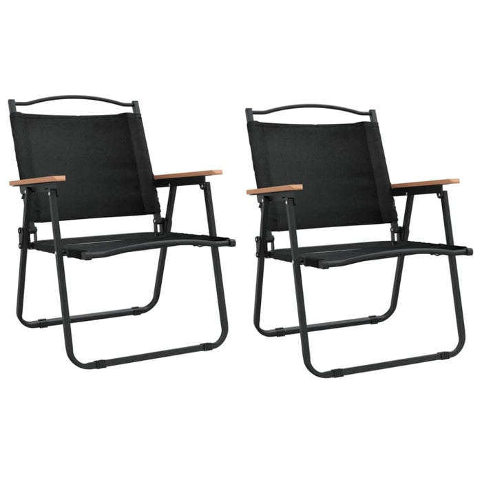 Camping Chairs 2 Pcs Black 54x55x78 Cm Oxford Fabric Tokanp