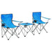 Camping Table and Chair Set 3 Pieces Blue Aatnl