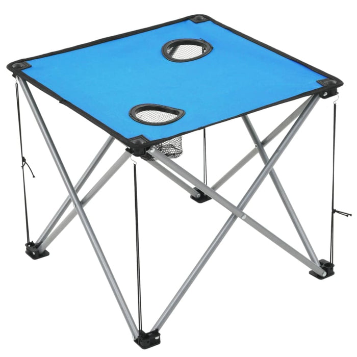Camping Table and Chair Set 3 Pieces Blue Aatnl