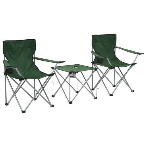 Camping Table and Chair Set 3 Pieces Green Aatnp