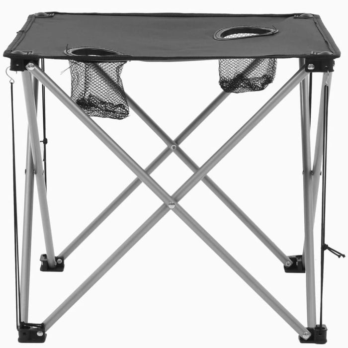 Camping Table and Chair Set 3 Pieces Grey Aatna