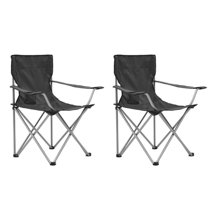 Camping Table and Chair Set 3 Pieces Grey Aatna