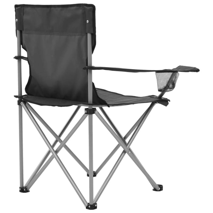 Camping Table and Chair Set 3 Pieces Grey Aatna
