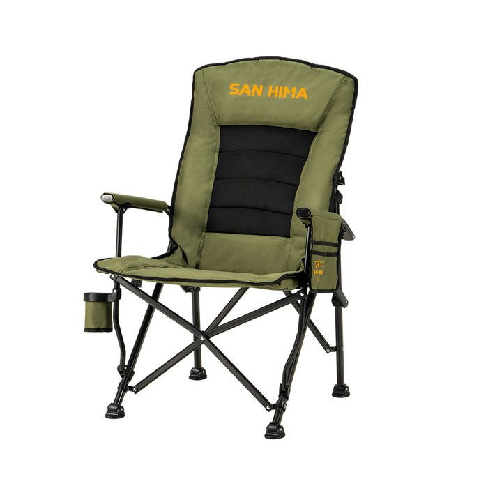 Folding Camping Chair Outdoor Portable Thick Padding Recliner Green