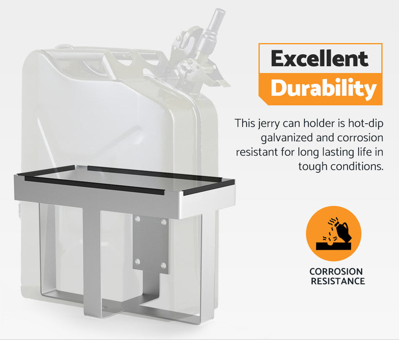 20L Jerry Can Holder Galvanized Steel 4X4 Camper Trailer Caravan Offroad