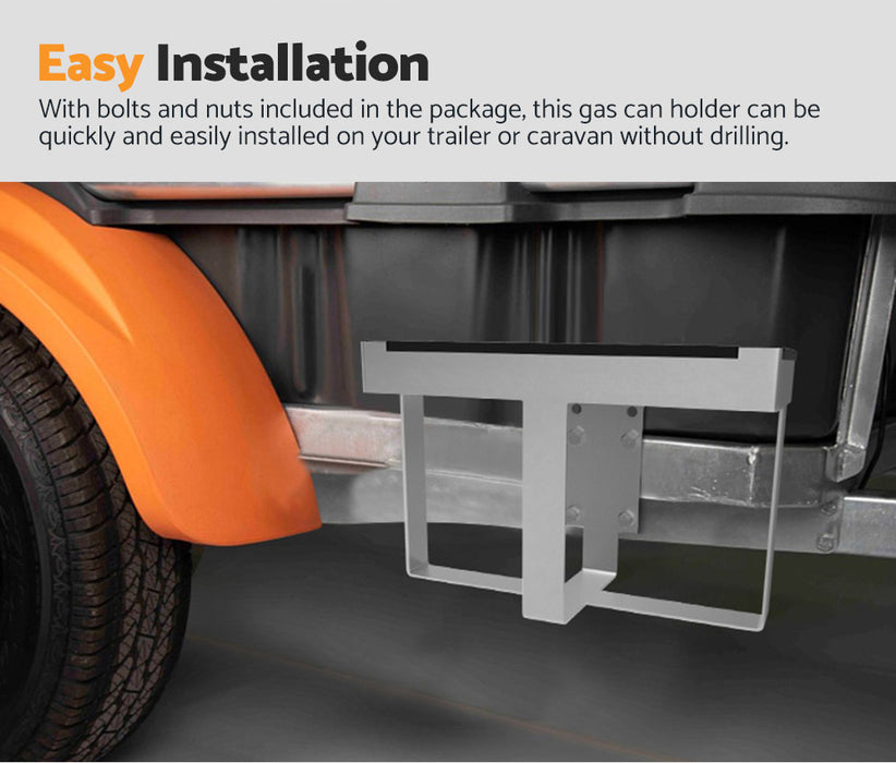 20L Jerry Can Holder Galvanized Steel 4X4 Camper Trailer Caravan Offroad